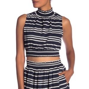 🛍 RACHEL ROY Sunset Striped Mock Neck Crop Top